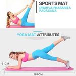 product_image_name-Generic-High Density Thickened Yoga Mat - 183CM*61CM*10MM With Straps + Mesh Bag - Pink - Pink-3