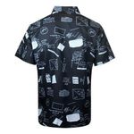 product_image_name-Berrykey-Men's Hawaiian Ink Print Bottom-down Beach Short Sleeve T-Shirt Casual Tops - Black - S-4