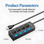 product_image_name-Generic-USB 2.0, Four-Port USB Splitter with Multi-Port Extender and Independent Switches-Black-2