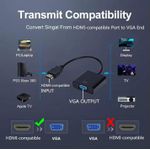 Generic HD 1080P HDMI-compatible To VGA Cable Converter HDMI-compatible Male To VGA Female Adapter for Tablet laptop PC TV - image 2