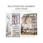 product_image_name-White Label-2 Layers & 2 Hangers Modern Metal Clothes Rack Wheeled, Sturdy, and Rust-Resistant for Ample Storage YP-618 (W43.3 x D21.6 x H63)inch - Black-2