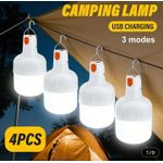 AD GALAXY 4pcs Multifunctional USB Rechargeable Light Bulb - Multicolor