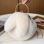 product_image_name-Fashion-Rabbit Ear Plush Women's furry Handbags, Cute Women's Bag Handheld Wool Bag, Autumn And Winter plush Shoulder Bag Crossbody Bag-1