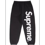 Supreme Fashion Satin Appliqué Sweatpants – Black/White