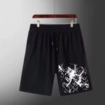product_image_name-Generic-Men's 2-in-1 Short Sleeved T-shirt&Shorts Set - Black&White-2
