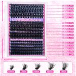 product_image_name-Generic-Lash Clusters Kit 320 Pcs DIY Individual Cluster Lashes D Curl Lash Extension Kit with Eyelash Bond and Seal, Remover, Tweezers Applicator Tool for False Eyelash Cluster Kit(60D+80D+100D, Mix10-18mm Kit)-3