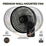 Focustar 16" Wall Fan Wide-Angle Oscillation 8 Gears Wind Speed Settings - image 2