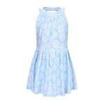 product_image_name-Decathlon-Girl's One Piece Skirt Swimsuit - Mini amber - Daisies Blue-3