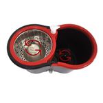 Generic 360 Degree Rotating Magic Microfiber Mop With Bucket Two Mop Heads- Black/Red - image 2