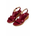 product_image_name-Generic-Women’s Burgundy Wedge Sandals – Adjustable Strap Comfort Shoes-2