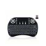 Generic Wireless Mini Keyboard with Backlit, Remote Control and Touchpad Mouse - Black
