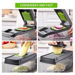 product_image_name-Generic-14-in-1 multifunctional vegetable  cutter - Grey, Green-3