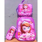 product_image_name-Generic-3 in 1 School Bag Set, BackPack, Lunch Bag, Pencils Bag - Pink-2