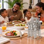 Generic 24Pcs Silverware Set,Stainless Steel Cutlery Set Spoon & Fork Tableware Set , Set Service for 6 - image 2