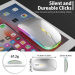 Generic Colorful LED 2.4G Rechargeable Ultra-Thin Wireless Mouse - Silver - image 6