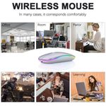 Generic Colorful LED 2.4G Rechargeable Ultra-Thin Wireless Mouse - Silver - image 8