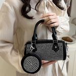 product_image_name-STY-2 In 1 Ladies Coin Bag Small Cross-body Bag Set Top-handle Bag Women Chain bag Rivet Decoration Bags Purse-2