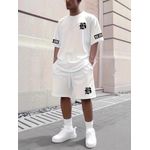 product_image_name-TOUPHY-Sports Short Sleeve T-Shirt & Shorts Set ,Comfy Casual Outfit - 2 Piece - White-1