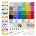Fashion DIY Beaded Bracelet Making Kit 4000 Pieces