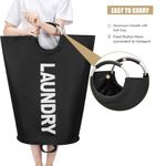 product_image_name-WEJESS-90L Large Laundry Basket, Freestanding Tall Clothes Hamper, Collapsible Laundry Bag, Black-5