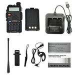 product_image_name-Baofeng-UV5R Walkie Talkie Dual Band Two Way Radio - Black + Free PTT Earpiece-2
