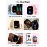 White Label 44mm Smart Watch - USB Charging Dock, Multi-Language Support, 160mAh Battery, Encoder Control, 1.8" Display Screen - Pink - image 2