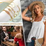 product_image_name-Fashion-5 PCS Gold Bangles Bracelets For Women, 14k Gold Plated Stackable Open Cuff Bracelet Set Trendy Lightweight Elegance Minimalist Textured Boho Jewelry Gift for Women-8