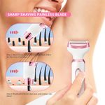 product_image_name-WEJESS-4-in-1 Electric Razor for Women - Rechargeable Painless Body & Facial Hair Remover, Bikini Trimmer for Legs, Underarm & Face, Portable Women's Shaver Set -4