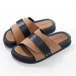 product_image_name-Fashion-2026 Men’s Cross-Strap Leather Slippers - Brown -4