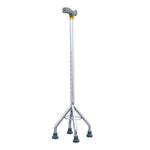 Height Adjustable 4 Legs Walking Stick - Silver