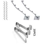 product_image_name-White Label-Stainless Steel Wall Rack with 20PCS Hangers - Silver-2