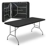 White Label 6FT Folding 8 Seater Table BLACK - image 2