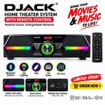 Djack Portable Super Power LED Mini Home Theater System Player - Black