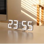 Generic 3D Pure Mini White LED Clock, Multi-Function LED Clock ,Calendar, Alarm, Temperature - image 5