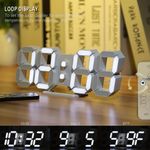 Generic 3D Pure Mini White LED Clock, Multi-Function LED Clock ,Calendar, Alarm, Temperature - image 7