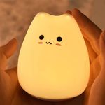 Generic Cute Silicone Kitten Night Light, Rechargeable & Dimmable with Timer, Bedtime Gift for Kids' Bedroom