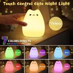 Generic Cute Silicone Kitten Night Light, Rechargeable & Dimmable with Timer, Bedtime Gift for Kids' Bedroom - image 6
