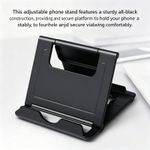 Generic Multi-Angle Adjustable Foldable Universal Phone Stand, Anti-Slip Silicone Pad Hollow Heat Dissipation Portable Desktop Tablet Holder, Lightweight Pocket Size Cell Phone Cradle For Smartphone iPad Online Class Video Call Office Kitchen Travel Use - image 2