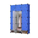 12 Cubes DIY Modular Plastic Cube Wardrobe -  Blue