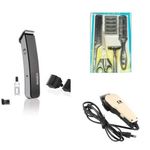 Chaoba 2 Set Of Professional Hair Clipper With Comb - 3W - Off White/Black