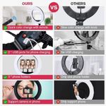 Generic 18 Inch LED Ring Light with Tripod Stand, 3 Phone Holders & Remote Control – Black - image 2