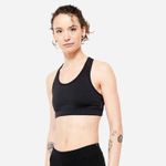product_image_name-Decathlon-Women's Light Support Racer Back Sports Bra - Black-1