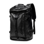 AD Designer Classy Leather Travel Backpack - Black