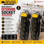 TEC TEChome A Extension SK-305 5-Way Extension Socket – Black & Yellow - image 2