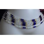 Blue And Crystal waist beads 