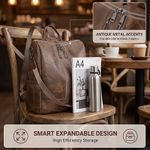 product_image_name-STY-Ladies Handbag Women Backpack Korean Version PU Bag Single-Shoulder Bag Top-handle Bag - Khaki-5