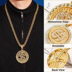 product_image_name-ARHANORY-Men Necklaces with Cuban Chain Rotatable "$" Pendant Chain Hip Hop Jewelry - Gold-5