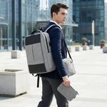 product_image_name-Fashion-Fecisum Men Bags Backpacks School Bags Laptop Bags Bookbags Satchel Grey-4