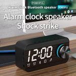 Generic S16 Bluetooth Speaker with LED Alarm Clock-Black - image 2