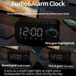 Generic S16 Bluetooth Speaker with LED Alarm Clock-Black - image 4